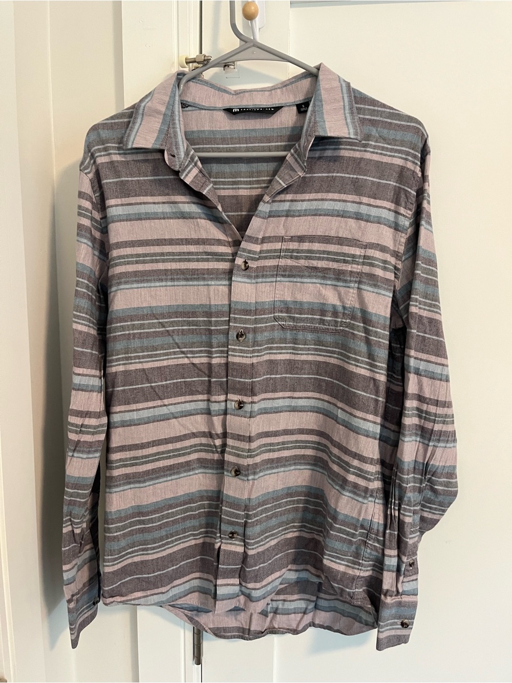 Travis Mathew Cloud Flannel Stripe Golf Button Up
